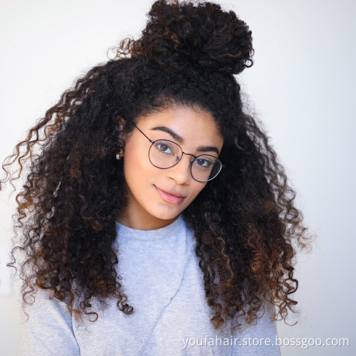 100% Raw Virgin Hair Mongolian Afro Kinky Curly Hair Bundles Natural Black Remy Human Hair Weave Extensions Can be Dyed